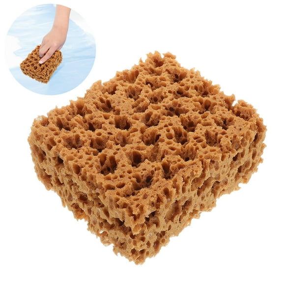 VERDANVERSE Yellow Natural Sea Sponge Brush with Decorative Dot Pattern for Versatile Painting on Furniture and Walls