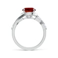 thumbnail image 2 of ANGARA Vintage Inspired Oval Lab Grown 3.3 Ct Ruby Bypass Shank Engagement Ring for Women in 14K White Gold (Size-10x8mm) | July Birthstone, Anniversary, Jewelry Gift for Women | Lab-Grown Ruby Ring, 2 of 7