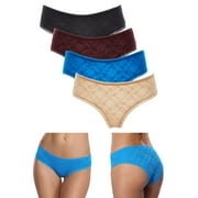 BeautyIn Womens Lace Hipster Underwear Strech Panties Pack of 4