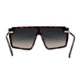 thumbnail image 2 of Retro Flat Top Shield Oversize Half Rim Rimless Sunglasses Tortoise Gold Black Brown, 2 of 4