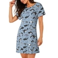thumbnail image 2 of Balery Dolphins Camisón de manga corta con cuello redondo para mujer, cómodo y elegante., 2 of 6