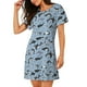 thumbnail image 2 of Fotbe Dolphins Bata de Dormir para Mujer con Estampado, Camisón de Algodón de Manga Corta, Ropa de Dormir Casual, 2 of 6