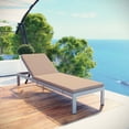 thumbnail image 5 of Modway Shore Outdoor Patio Aluminum Chaise with Cushions in Silver Mocha, 5 of 5
