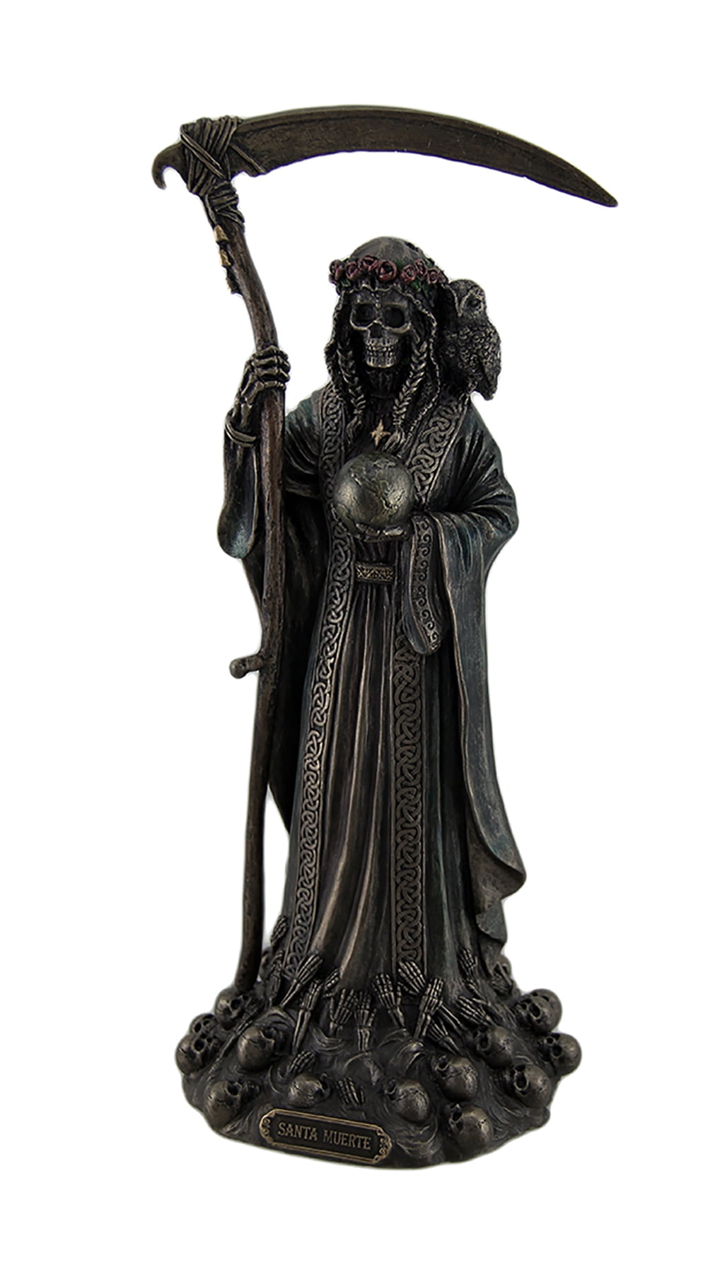 Santa Muerte Antique Bronze Finish Grim Reaper Statue