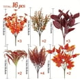 thumbnail image 3 of 16-Piece Artificial Fall Flower Set - 6 Style Mix With Mums, Ferns & Orange Picks For Outdoor/Indoor Autumn Decor, 3 of 9