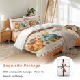 thumbnail image 7 of Thanksgiving Pumpkin Bedding Duvet Cover Set King Size 4 Pieces Fall Leaves Harvest Pastoral Bedding Set with Zipper Closure, 1 Comforter Cover 92x106 Inches 1 Flat Sheet & 2 Pillow Cases, 7 of 7