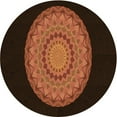 thumbnail image 1 of Ahgly Company Machine Washable Indoor Round Transitional Mahogany Brown Area Rugs, 6' Round, 1 of 7