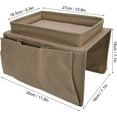 thumbnail image 5 of RUseeN Sofa Armrest Organizer with Cup Holder Tray Chair Arm TV Remote Holder for Recliner Couch Armchair Caddy Bedside Storage Pockets Bag for Cellphone Tablet Book Magazines Drinks Pouch, Coffee, 5 of 7