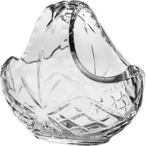 Barski Clear Basket - Bowl - Hand Cut Crystal - Beautiful Accent Piece - for Nuts - Candies - 6" Long - Made in Europe