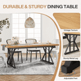thumbnail image 7 of Farmhouse Dining Table For 6 People, 70.8-Inch Rectangular Rustic Wood Table With Heavy Duty Metal Legs, Multifunctional Kitchen Table For Dining Room (Light Walnut&Black), 7 of 7