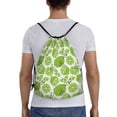 thumbnail image 2 of Kdxio Green Various Lemons Print Drawstring Backpack Bag,Waterproof Draw String Back Sack, Gym Drawstring Bags Swim Bag For Unisex, 2 of 9