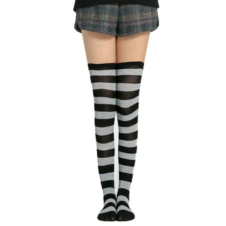

Yamaler Women Stripes Stockings Knee Socks Thigh Socks COSPLAY Anime Female Socks for Teenagers