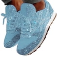 thumbnail image 2 of Women's Sparkly Glitter Casual Tennis Sneakers -Lace Up Breathable Bling Crystal Comfort Bling Walking & Running Fashion Shoes, 2 of 4