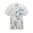 thumbnail image 6 of Fesfesfes Womens V Neck T Shirts Women Fashion Summer Sexy Fold Printed Regular Women Short Sleeves V Neck Button Top T Shirts for Women Loose Fit S(US:4), 6 of 6