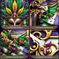 thumbnail image 4 of Colorful Feathers Carnival Mask Banner Gold Frame Venetian Display Purple Gemstone Ornate Decoration Feather Backdrop for Carnival Party Masquerade Ball Festival Celebration, 4 of 9