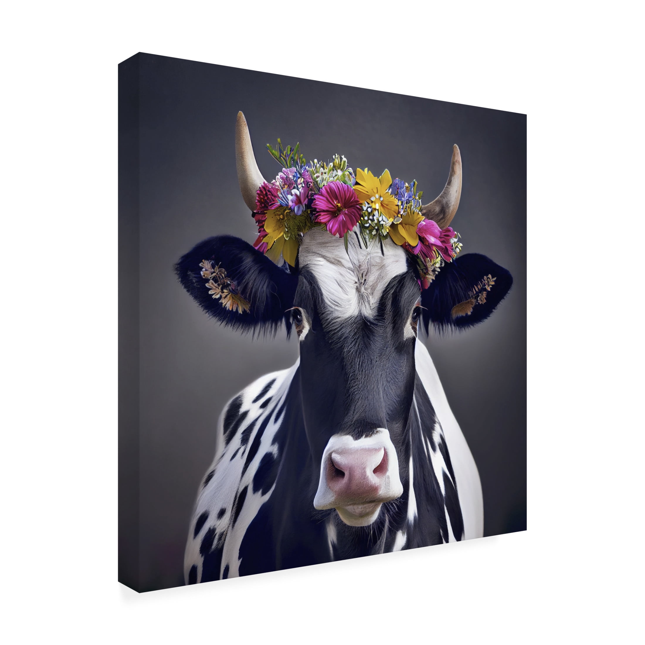Canvas Wall Art - Sasha 'Flower Crown II' Wall Art for Living Room, Bedroom, or Office Décor by Trademark Fine Art - 18 x 18 Inches