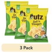 (3 pack) Utz Salt 'n Vinegar Potato Chips, Gluten-Free, Family Size, 7.75 oz Bag