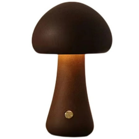 

Mushroom Night Light Touch Bedside LED Decorative Atmosphere Desktop Home Furnishings (type A-walnut 1w) Wooden Mushrooms Cutainsforbedroom Lamp Table Lamps Soccer Birthday Banner Lights