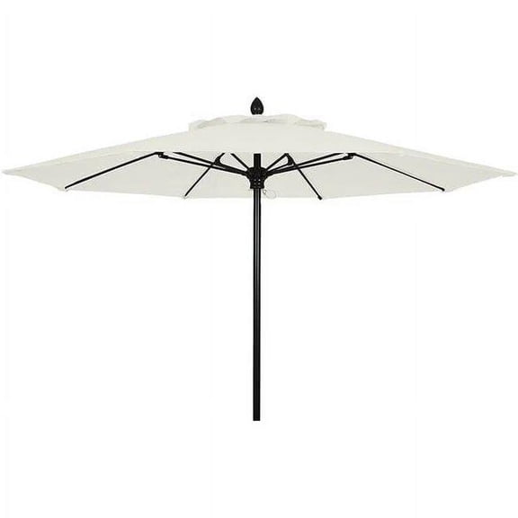 Fiberbuilt 7.5' Oct Market 8 Rib Push up Black with Natural White Marine Grade Canopy, 7MPPK-8605