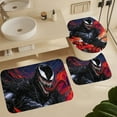 thumbnail image 6 of Venom 4PCS Shower Curtain Set with Non Slip Rugs, Toilet Lid Cover and Bath Mat, Washable Waterproof Shower Curtains Bathroom Decor Accessories Sets with 12 Hooks, 72x72 in, 6 of 8
