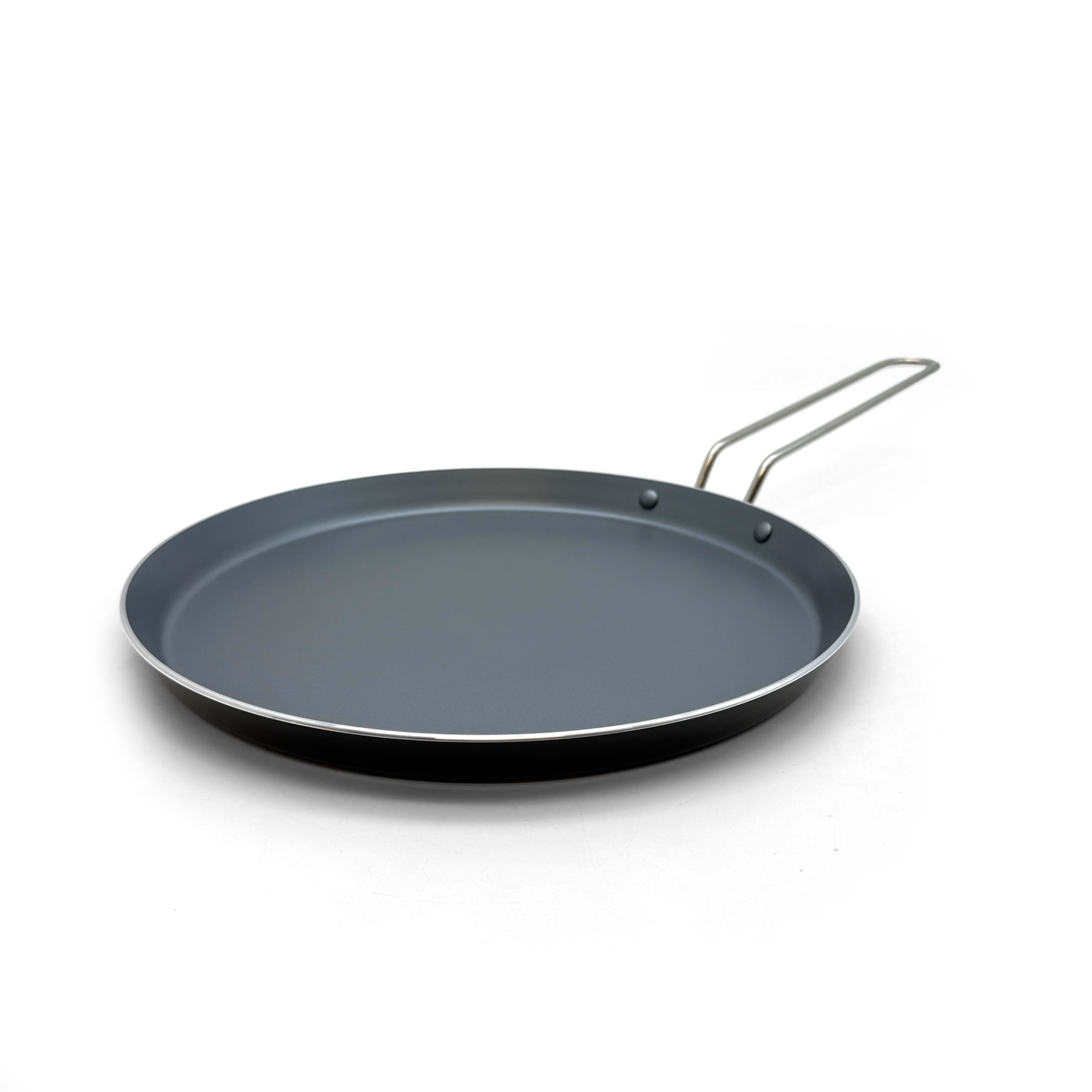 Starfrit Flat Tava 12.5" (32cm) Non-Stick Fry Pan, Ideal for Crêpes, Dosas, Chapatis, Easy to Clean Surface with Warm Soapy Water, Black, Black