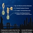 thumbnail image 2 of Gem Stone King 14K Yellow Gold Green Sapphire and Lab Grown Diamond Earrings for Women | 1.15 Cttw | Gemstone September Birthstone | Oval 6X4MM, 2 of 6