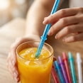 thumbnail image 3 of 12 PCS Reusable Plastic Straws for Tumblers, Hard Plastic Drinking Straws with Stopper Rings, BPA-Free Colorful Smoothie Straws for Party Supplies, 9 Inch C, 3 of 6