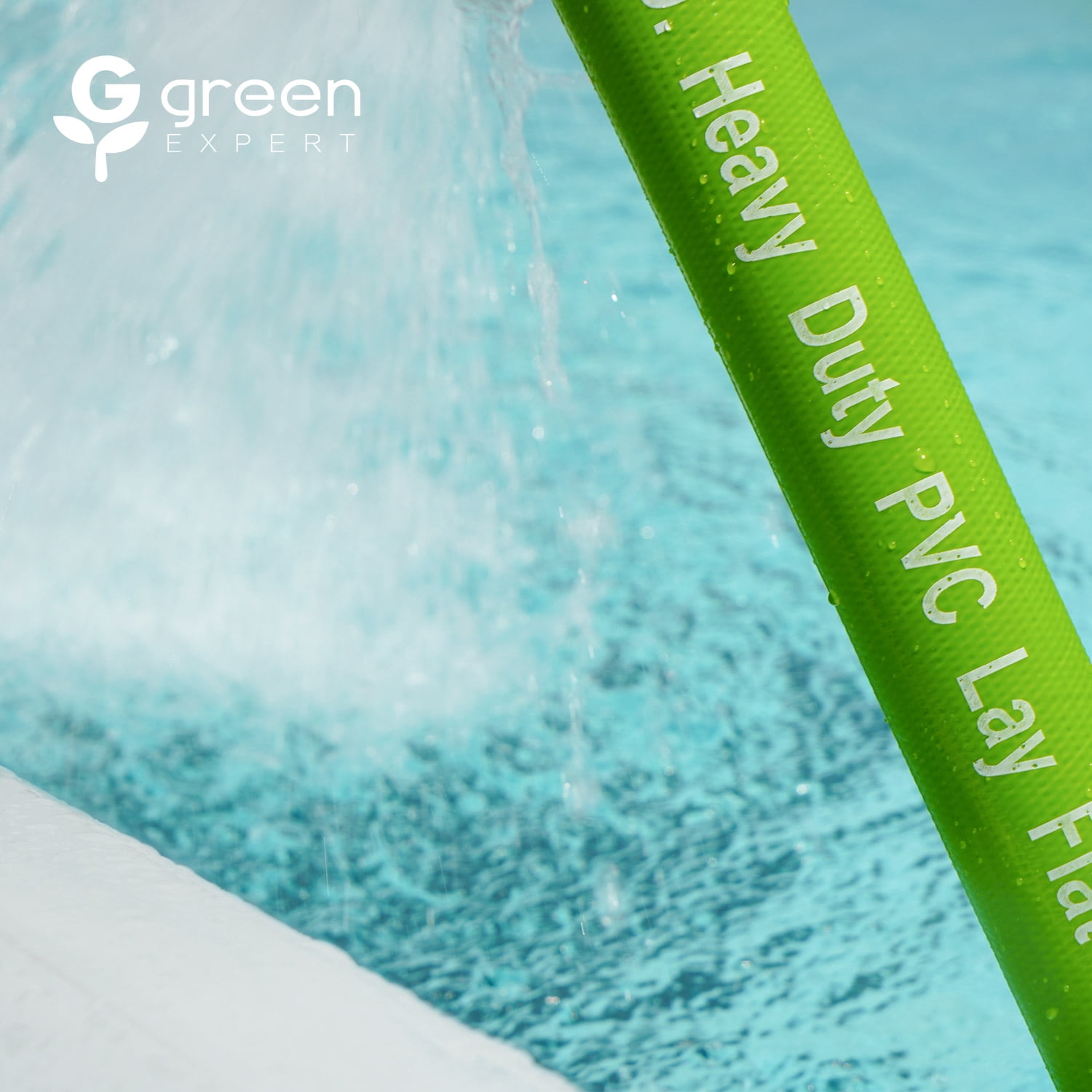 Green Expert 1.5" ID PVC Lay-Flat Discharge Hose Pump Draining Kit Heavy Duty Pool Filter Backwash Hose Great for Water Disposal in Garden Pond Flooded House 50 Feet Length