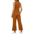 thumbnail image 4 of DIFUOUWE 2 Piece Sets for Women Casual Summer Solid Color Travel Vacation Outfits Sleeveless High Neck Lounge Set （Orange XL), 4 of 5