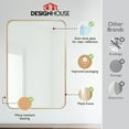 thumbnail image 3 of Isla Rectangle Wall Accent Mirror – 36-Inch H X 24-Inch L, Modern Metal Framed – Living Room, Bedroom, Bathroom Vanity Mirror – Gold – Design House, 596718-GLD, 3 of 18