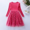 thumbnail image 5 of Byoo Toddler Girls Dress Valentine Snowflake Printed Long-Sleeve Party Tulle Sparkly Princess Dress for Children Soft Holiday Dress, 5 of 9