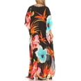 thumbnail image 2 of Sakkas Georgettina Flowy Rhinestone V Neck Long Caftan Dress / Cover Up - Black / Multi - One Size, 2 of 5