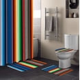 thumbnail image 1 of FMSHPON Theme 4 Piece Bathroom Set Shower Curtain Bath Rug Contour Mat and Toilet Lid Cover, 1 of 8