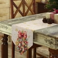 thumbnail image 3 of Table Runner Dresser Scarves Merry Christmas Tree with Bowknot Cotton Linen Burlap Table Cover Gold Snowflake on Linen Table Runners for Family Kitchen Dining Holiday Party Banquet Decor, 3 of 5