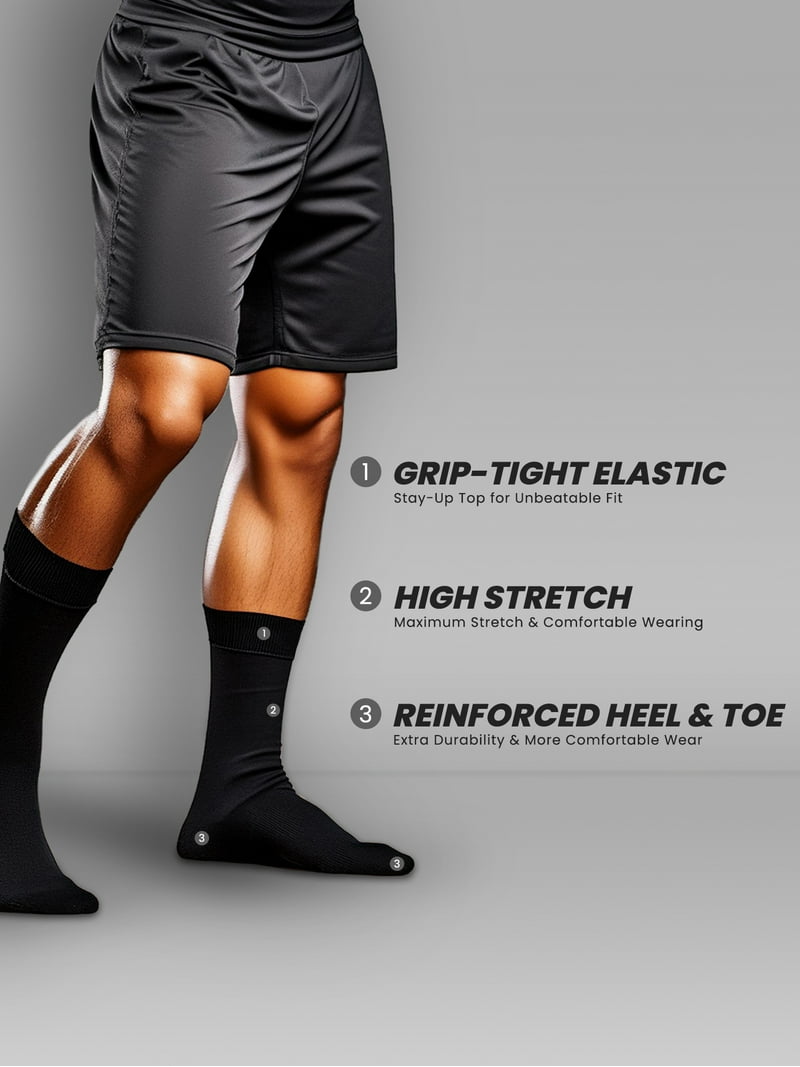Strideline 8-Pack Assorted Half Calf Socks In Charcoal & Navy Mult At , Size Medium