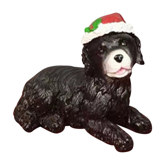 Xihbxyly Oferta de Iluminación Adorno 12Cm para Perro En Gorro de Papá Noel, Modelo de Perro, Decoración de Mesa, Figuras de Zoon, Decoración Navideña, Accesorio Navideño para Perro, Ingredientes En
