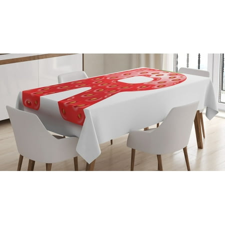 

Letter R Tablecloth Food Elements in Such a Way Resembling Capital R Summer Season Food Rectangular Table Cover for Dining Room Kitchen 52 X 70 Inches Vermilion Green Orange by Ambesonne