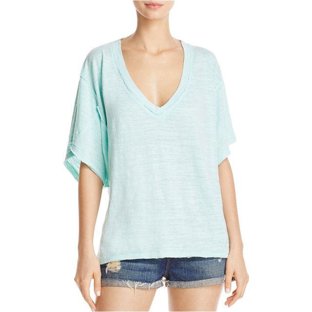 Free People - Playera básica Batwing para mujer, verde, mediana Free People Camiseta básica