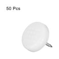 thumbnail image 3 of Deslizadores de muebles de plástico con clavo Uxcell 50 piezas 19.5 mm de diámetro para proteger patas de mesas, sillas y sofás, blancos, 3 of 5