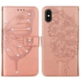 thumbnail image 3 of Dteck Compatible with Apple iPhone X,iPhone XS Bling Diamond Wallet Phone Case with Wrist Strap,Shockproof Embossed Pattern PU Leather Magnetic Flip Holder Card Slots Protective Case,Rosegold, 3 of 9