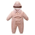 thumbnail image 1 of Birdeem Fall Winter Jumpsuit, Children Crawling Clothes, Solid Color Outdoor Wear, Warm Hat, Long Sleeve Crawling Suit, 1 of 2