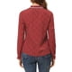 thumbnail image 3 of Blusa de cuello con volantes de la marca INSPIRE CHIC para mujer, de mangas largas, talla XL, color rojo vino con corazones, 3 of 7
