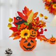 thumbnail image 5 of Halloween Fall Pumpkin Flowers Centerpieces for Tables, Decorative Pumpkins with Sunflowers and Maple Leaves, Fall Harvest Decor Halloween Thanksgiving Table Centerpieces 10 Inch, 5 of 6