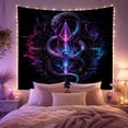 thumbnail image 2 of Scaled Serpent Coiled With Figure Eight Configuration Around, Mystical Fantasy for Space Lovers, Galaxy Room Decor, Housewarming Gift, Tapestry Wall Hanging for Bedroom and Dorm, 2 of 7