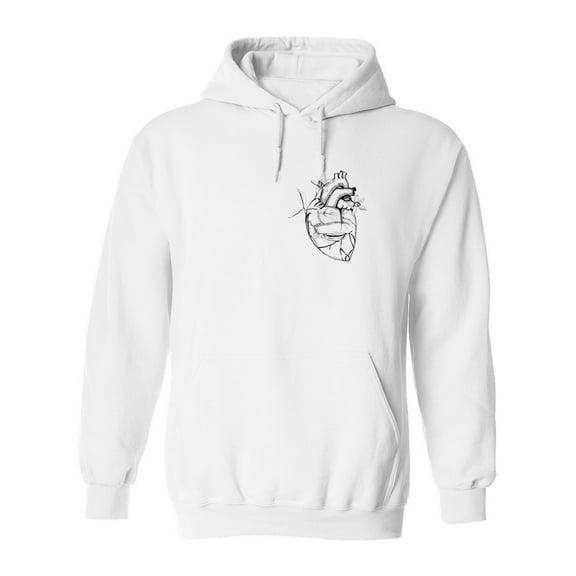 Graphic Heart Design Hoodie Men -Image by Shutterstock, Male x-Large