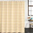 thumbnail image 4 of Buffalo Plaid Shower Curtains for Bathroom, Waterproof Fabric Bath Curtains Decor, Bath Tub Curtain Farmhouse Yellow Checkered Vintage Rustic Decorative Shower Curtain Sets with 12 Hooks, 72x72 Inch, 4 of 7