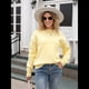 thumbnail image 4 of Suéter de Punto de Larga con Cuello Redondo y Lazo para Mujer, Sin Espalda Amarillo L, 4 of 10