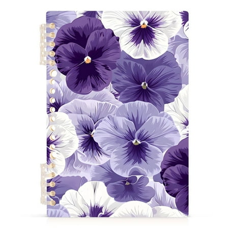 Violet Flowers Spiral Journal Notebook College Ruled Notebook 8.3" x 5.7" A5 Lined Thick Paper Page