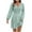 Mint Green, variant on Women's Fall Winter Casual V-Neck Lace Openwork Scale Texture Solid Color Long Sleeve Sweater Dress, Elegant Knit Dress with Unique Details for Women,Black,L