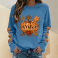 thumbnail image 2 of NMMUED Halloween Ghost Sweatshirt Ghost Pumpkin Sweatshirt Cute Funny Ghost Graphic Funny Halloween Womens Halloween Shirts Sky Blue M, 2 of 4